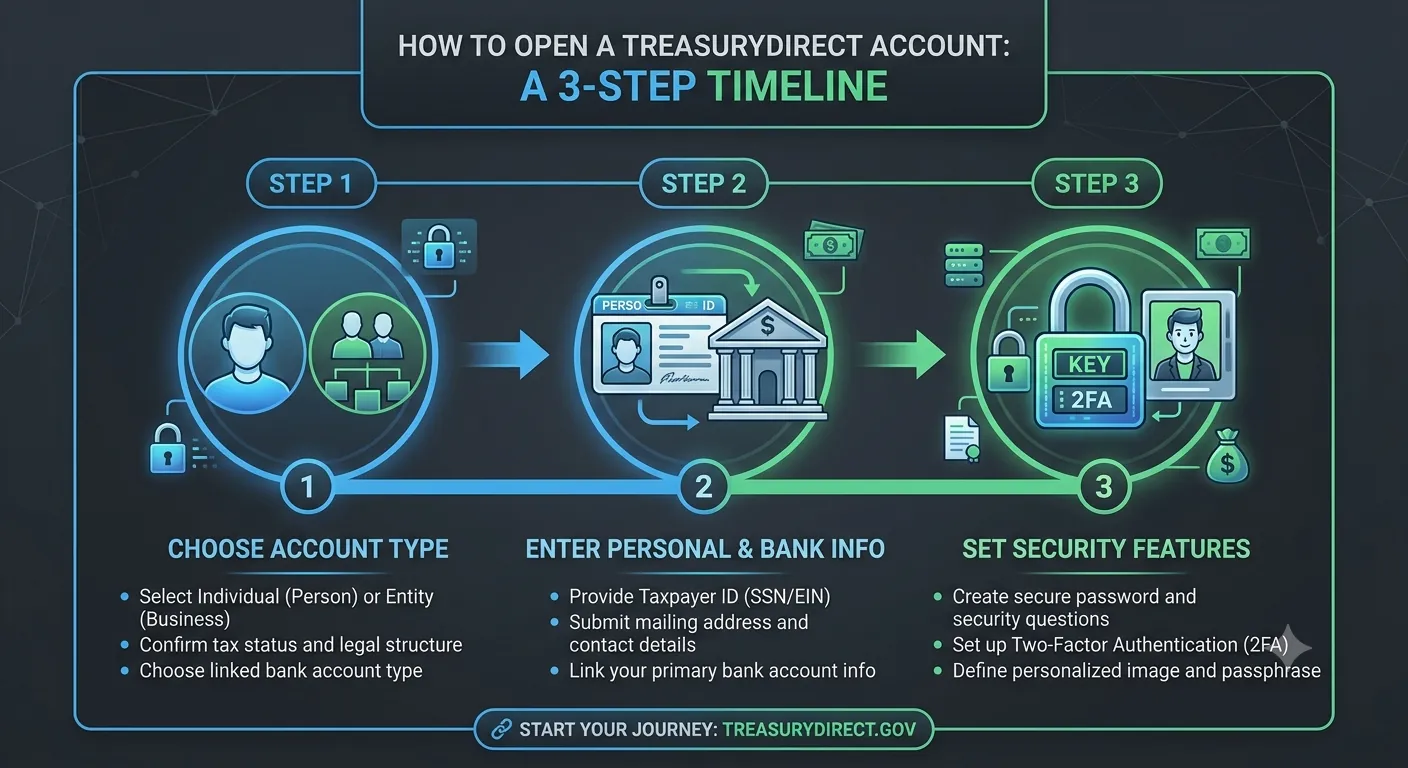 How to Open a TreasuryDirect Account: A 3-Step Timeline